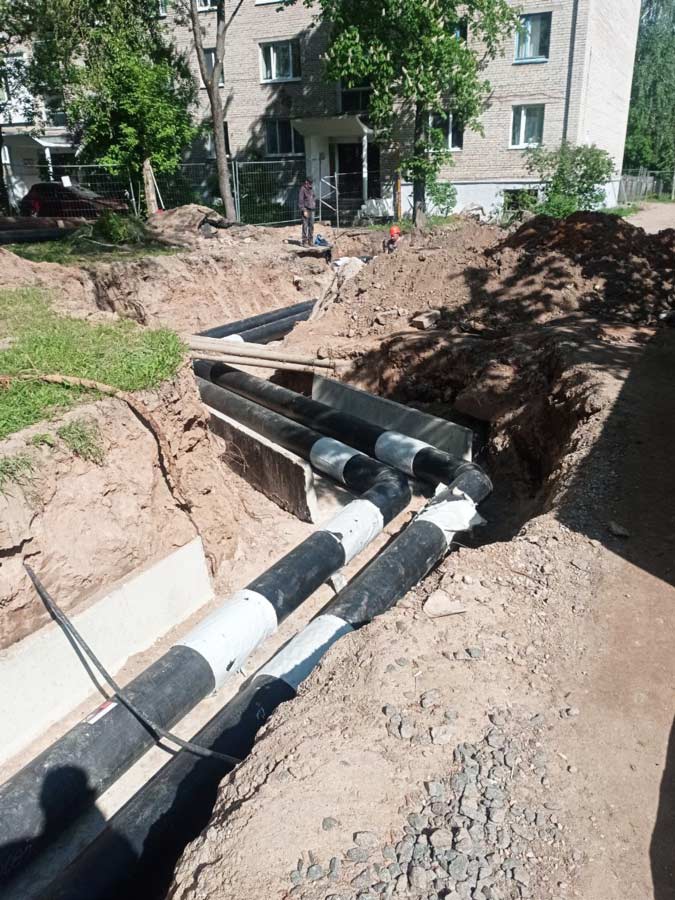 укладка труб при Реконструкции участка тепловых сетей в Витебске